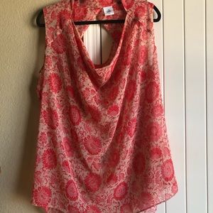 CAbi Vita sheer cutout floral blouse XL